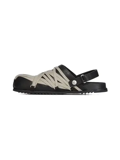 Rick Owens Men's Megalace Granola Leather Mules | Thumbnail 6