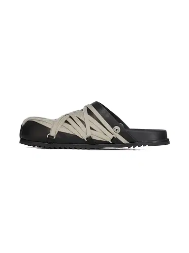 Rick Owens Men's Megalace Granola Leather Mules | Thumbnail 7