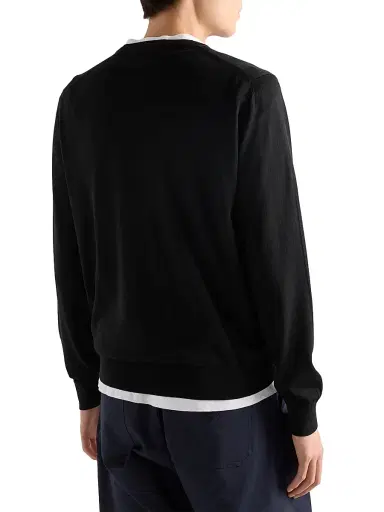 Prada Men's Worsted Wool Crewneck Sweater - Black - Size 48 | Thumbnail 3 Prada Men's Worsted Wool Crewneck Sweater - Black - Size 48 | Thumbnail 3