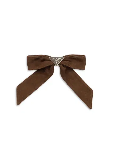 Prada Women's Suede Hair Clip - Brown | Thumbnail 1