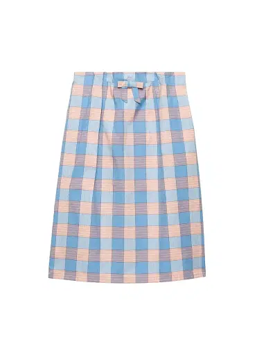 Prada Women's Checked Poplin Midi Skirt - Pink | Thumbnail 1