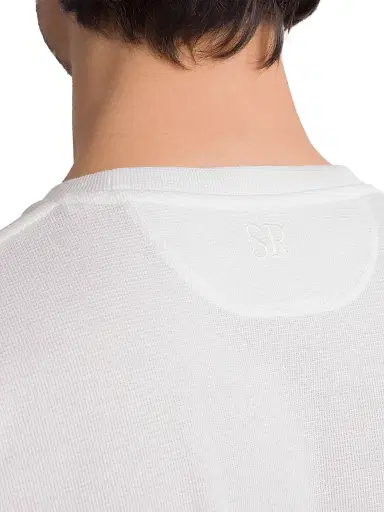Stefano Ricci Men's Cotton and Silk Blend T-Shirt - White - Size Large | Thumbnail 5