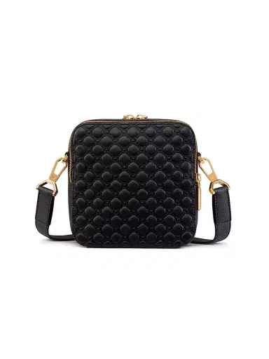 Stefano Ricci Men's Calfskin Leather Messenger Bag - Black | Thumbnail 3