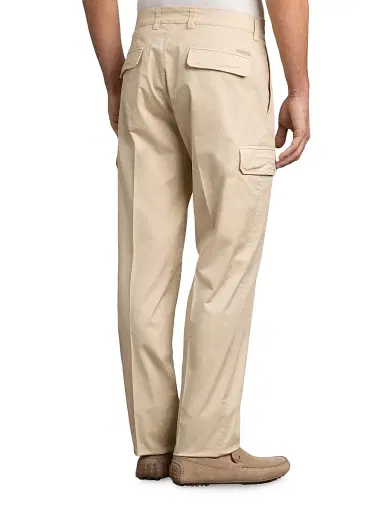 Stefano Ricci Men's Cotton Blend Sports Trousers - Light Beige - Size 40 | Thumbnail 3