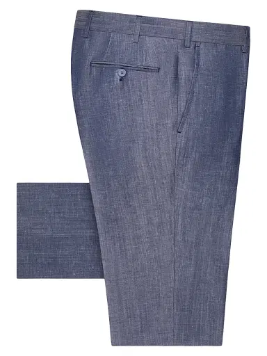 Stefano Ricci Men's Linen & Wool Slim-Fit Trousers - Violet Blue - Size 36 | Thumbnail 1 Stefano Ricci Men's Linen & Wool Slim-Fit Trousers - Violet Blue - Size 36 | Thumbnail 1