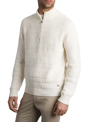 Stefano Ricci Men's Silk and Cotton Knit Mockneck Sweater - White - Size 46 | Thumbnail 2 Stefano Ricci Men's Silk and Cotton Knit Mockneck Sweater - White - Size 46 | Thumbnail 2