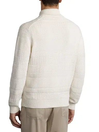 Stefano Ricci Men's Silk and Cotton Knit Mockneck Sweater - White - Size 46 | Thumbnail 3 Stefano Ricci Men's Silk and Cotton Knit Mockneck Sweater - White - Size 46 | Thumbnail 3