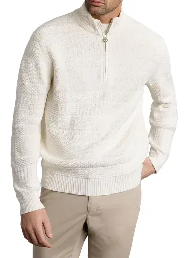 Stefano Ricci Men's Silk and Cotton Knit Mockneck Sweater - White - Size 46 | Thumbnail 4 Stefano Ricci Men's Silk and Cotton Knit Mockneck Sweater - White - Size 46 | Thumbnail 4