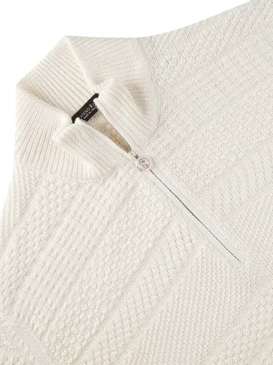 Stefano Ricci Men's Silk and Cotton Knit Mockneck Sweater - White - Size 46 | Thumbnail 7 Stefano Ricci Men's Silk and Cotton Knit Mockneck Sweater - White - Size 46 | Thumbnail 7