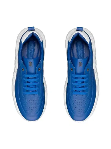 Stefano Ricci Men's Functional Calfskin Leather Sneakers - Blue | Thumbnail 4 Stefano Ricci Men's Functional Calfskin Leather Sneakers - Blue | Thumbnail 4