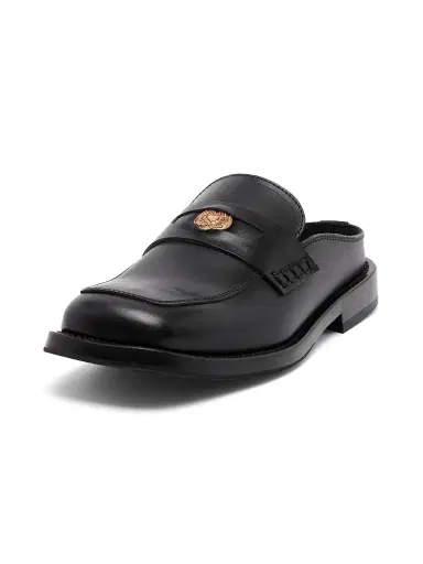 MOSCHINO Men's Leather Open Back Penny Loafers - Black - Size 13 | Thumbnail 2 MOSCHINO Men's Leather Open Back Penny Loafers - Black - Size 13 | Thumbnail 2