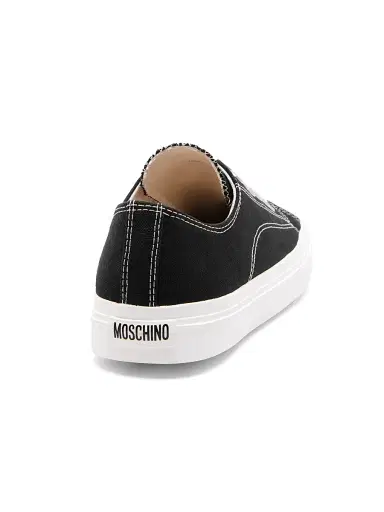 MOSCHINO Men's Edge Low-Top Lace-up Sneakers - Black - Size 13 | Thumbnail 3