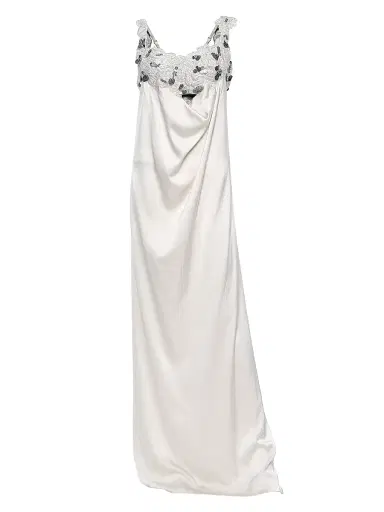 AKOK Anamika Khanna Women's Embellished Embroidered Silk Maxi Dress - Beige | Thumbnail 1 AKOK Anamika Khanna Women's Embellished Embroidered Silk Maxi Dress - Beige | Thumbnail 1