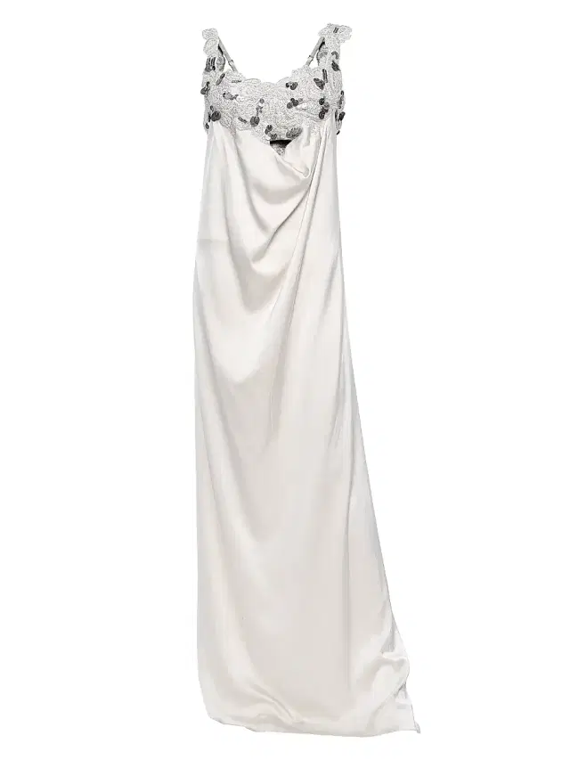 AKOK Anamika Khanna Women's Embellished Embroidered Silk Maxi Dress - Beige