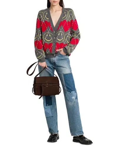 Moschino Women's Tie Me Nubuck Suede Shoulder Bag - Dark Brown | Thumbnail 3 Moschino Women's Tie Me Nubuck Suede Shoulder Bag - Dark Brown | Thumbnail 3