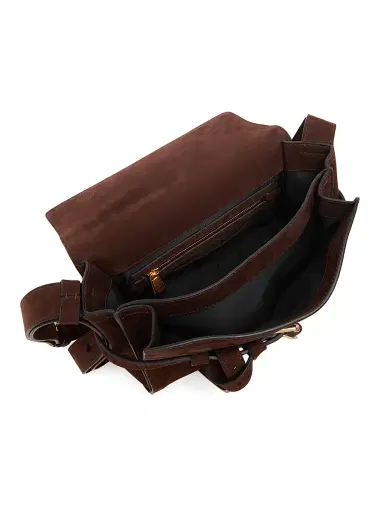 Moschino Women's Tie Me Nubuck Suede Shoulder Bag - Dark Brown | Thumbnail 4 Moschino Women's Tie Me Nubuck Suede Shoulder Bag - Dark Brown | Thumbnail 4