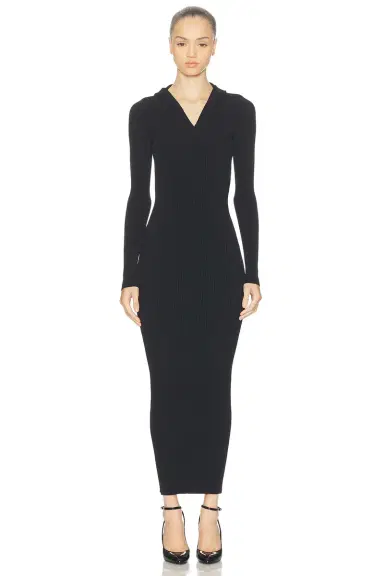 Alaïa Hooded Bodycon Dress | Thumbnail 1 Alaïa Hooded Bodycon Dress | Thumbnail 1