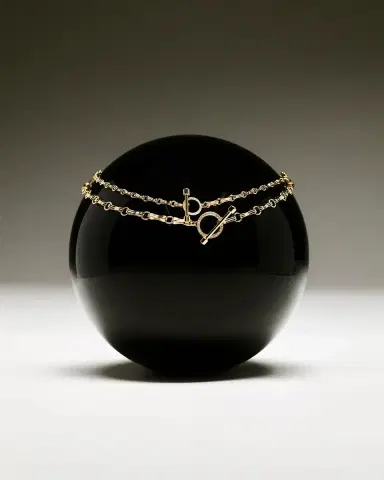 Azlee Large Motif Double Link Toggle Chain Necklace | Thumbnail 3
