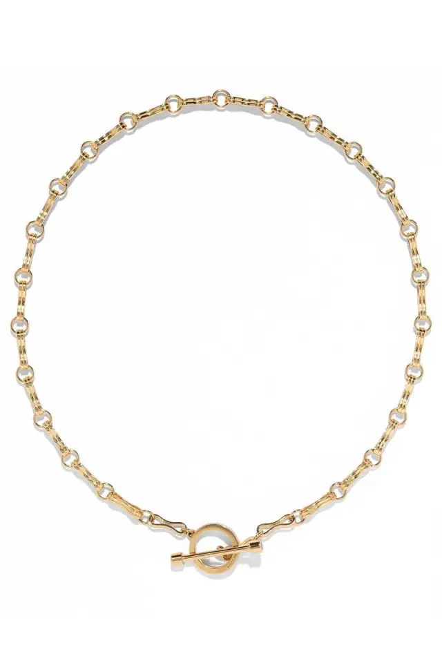 Azlee Large Motif Double Link Toggle Chain Necklace