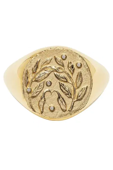 Azlee Olive Branch Coin Ring | Thumbnail 1