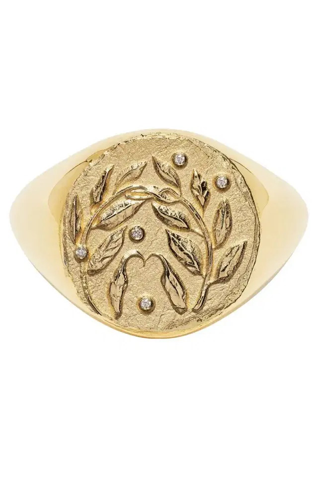 Olive Branch Coin Ring