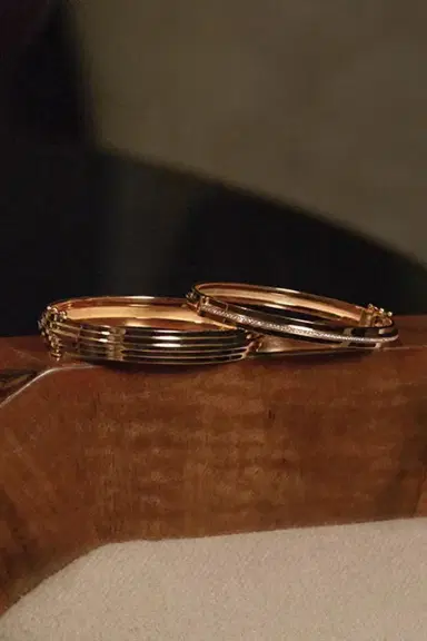 Azlee Three Tier Staircase Full Diamond Bangle Bracelet | Thumbnail 5