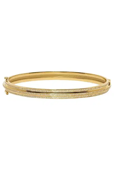 Azlee Three Tier Staircase Full Diamond Bangle Bracelet | Thumbnail 1