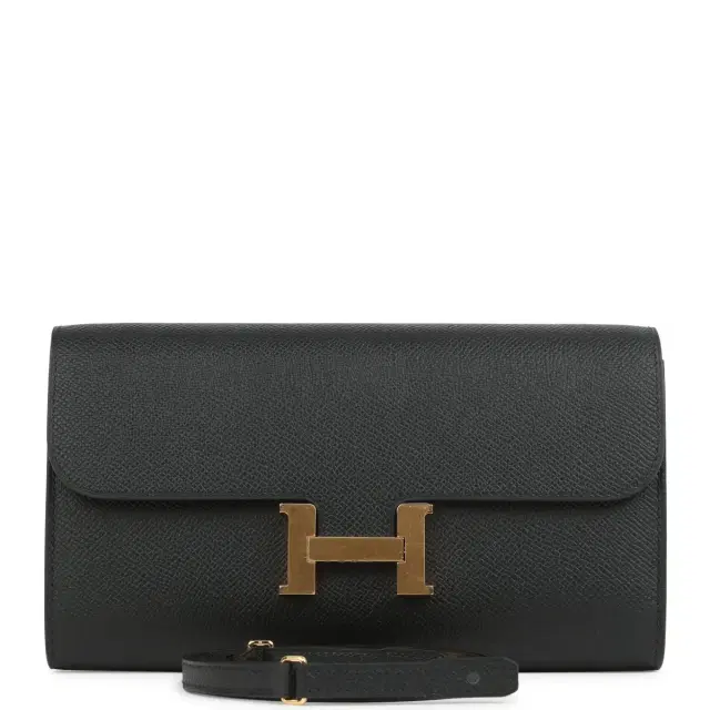 hermes Hermes Constance Wallet To Go Black Epsom Gold Hardware