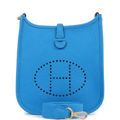 HERMÈS Hermes Evelyne TPM New Bleu Hyrda Clemence Gold Hardware | Thumbnail 1 HERMÈS Hermes Evelyne TPM New Bleu Hyrda Clemence Gold Hardware | Thumbnail 1