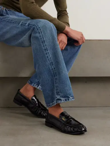 Saint Laurent Le Loafer Crinkled-leather Loafers | Thumbnail 2 Saint Laurent Le Loafer Crinkled-leather Loafers | Thumbnail 2