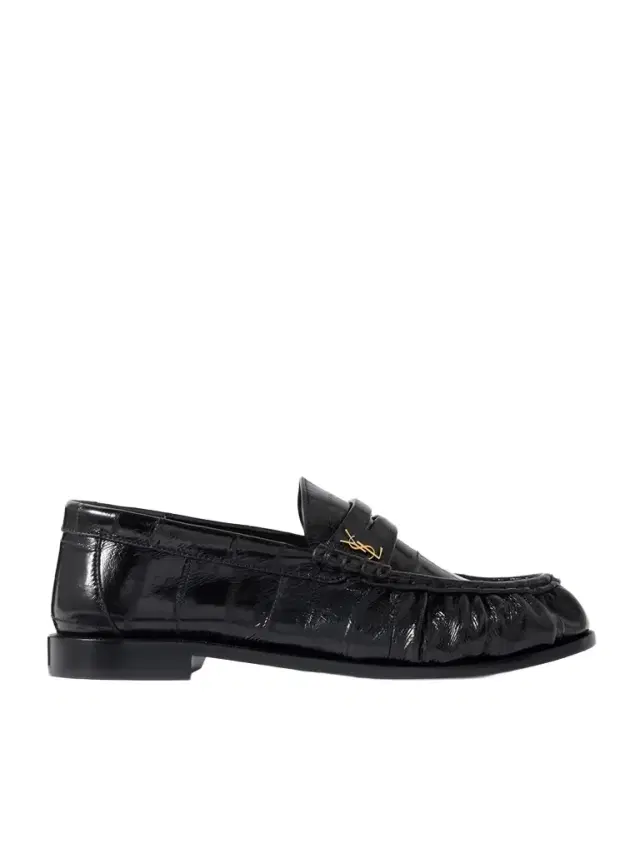 Le Loafer Crinkled-leather Loafers