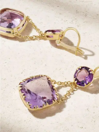 Ileana Makri Crown 18-karat Gold Amethyst Earrings | Thumbnail 3