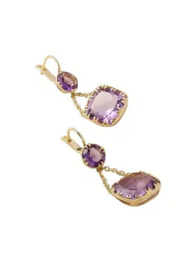 Ileana Makri Crown 18-karat Gold Amethyst Earrings | Thumbnail 1