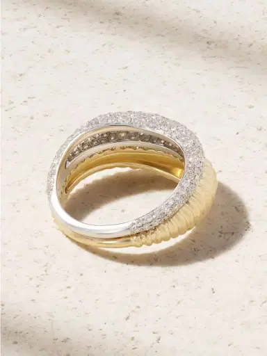 Yvonne Léon Bouée Vague 9-karat Yellow And White Gold Diamond Ring | Thumbnail 3 Yvonne Léon Bouée Vague 9-karat Yellow And White Gold Diamond Ring | Thumbnail 3