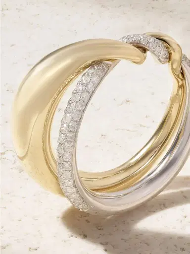 Yvonne Léon 9-karat Yellow And White Gold Diamond Ring | Thumbnail 4 Yvonne Léon 9-karat Yellow And White Gold Diamond Ring | Thumbnail 4