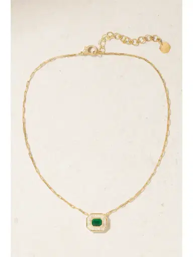 SHAY Mini Deco 18-karat Gold, Emerald And Diamond Necklace | Thumbnail 4 SHAY Mini Deco 18-karat Gold, Emerald And Diamond Necklace | Thumbnail 4