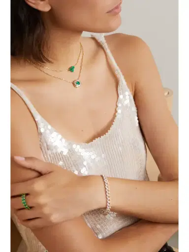 SHAY Mini Deco 18-karat Gold, Emerald And Diamond Necklace | Thumbnail 5 SHAY Mini Deco 18-karat Gold, Emerald And Diamond Necklace | Thumbnail 5