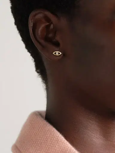 Jennifer Meyer Evil Eye Mini 18-karat Gold Diamond Earrings | Thumbnail 2
