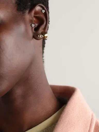 Jennifer Meyer Evil Eye Mini 18-karat Gold Diamond Earrings | Thumbnail 4