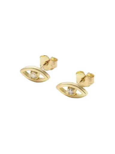 Jennifer Meyer Evil Eye Mini 18-karat Gold Diamond Earrings | Thumbnail 1