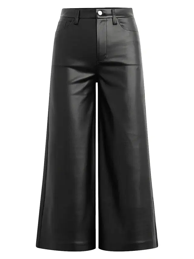 Women's The Vegan Leather Culotte Pants - Black