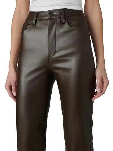 Joe's Jeans Women's The Lyra Faux Leather Slim-Leg Ankle Crop Pants - Dark Chocolate | Thumbnail 6 Joe's Jeans Women's The Lyra Faux Leather Slim-Leg Ankle Crop Pants - Dark Chocolate | Thumbnail 6