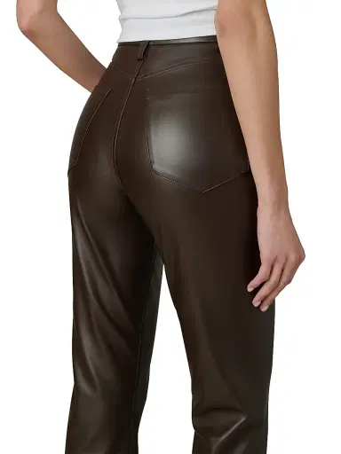Joe's Jeans Women's The Lyra Faux Leather Slim-Leg Ankle Crop Pants - Dark Chocolate | Thumbnail 7 Joe's Jeans Women's The Lyra Faux Leather Slim-Leg Ankle Crop Pants - Dark Chocolate | Thumbnail 7