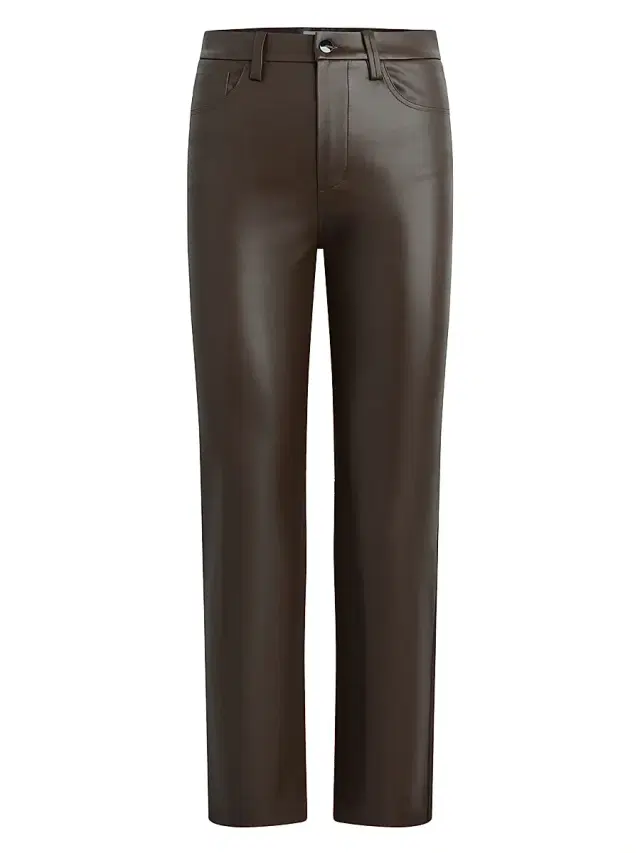 Joe's Jeans Women's The Lyra Faux Leather Slim-Leg Ankle Crop Pants - Dark Chocolate