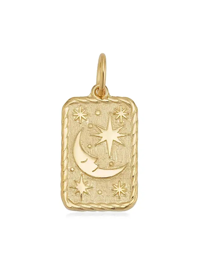 Women's 14K Yellow Gold Pendant Charm - Gold Moon