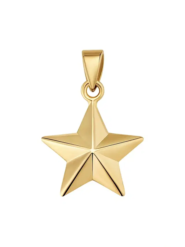 Women's 14K Yellow Gold Street Star Pendant Charm - Gold