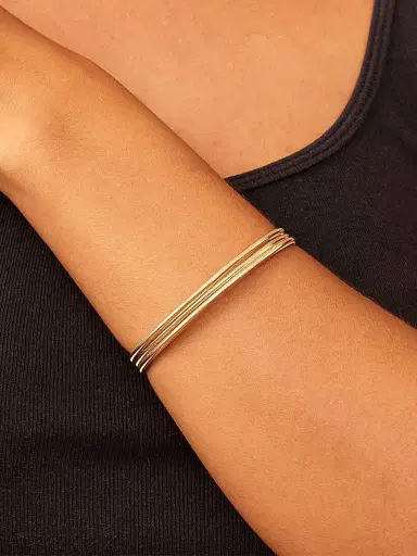 Oradina Women's 14K Yellow Gold Mesh Glamour Stack Bracelet - Gold | Thumbnail 3 Oradina Women's 14K Yellow Gold Mesh Glamour Stack Bracelet - Gold | Thumbnail 3