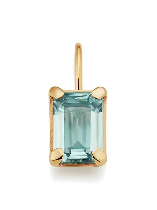 Women's 14k Date Me Birthstone Pendant Charm - Sky Blue Topaz March