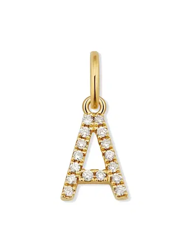 Oradina Women's 14K Yellow Gold My Letter Diamond Initial Pendant Charm - Initial A | Thumbnail 1 Oradina Women's 14K Yellow Gold My Letter Diamond Initial Pendant Charm - Initial A | Thumbnail 1