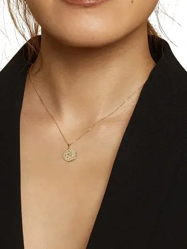 Oradina Women's 14K Yellow Gold Greek Lion Medallion Pendant Charm - Gold | Thumbnail 2 Oradina Women's 14K Yellow Gold Greek Lion Medallion Pendant Charm - Gold | Thumbnail 2